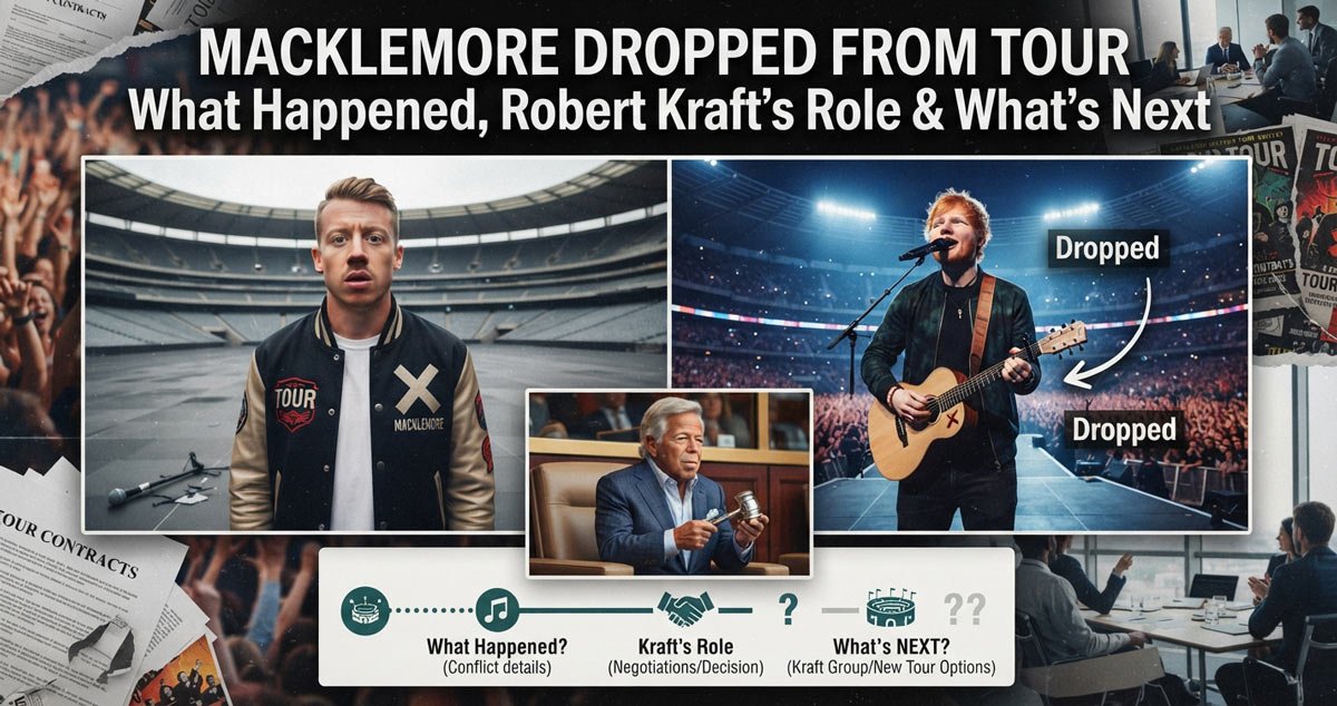 Macklemore performing at an Ed Sheeran LOOP Tour concert amid controversy over his Palestine remarks